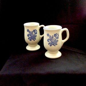 Pair of Vintage Pfaltzgraff Yorktown Footed Mugs